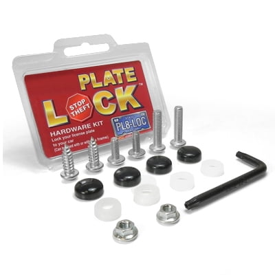 Auto License Plate and License Frame Chrome Lock Screw Hardware Kit